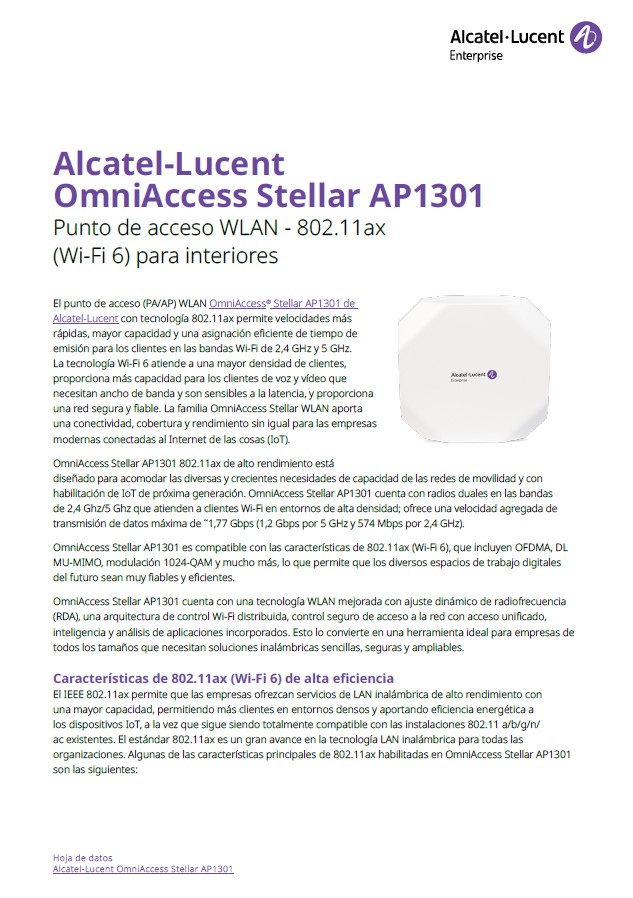 OmniAccess Stellar AP1301